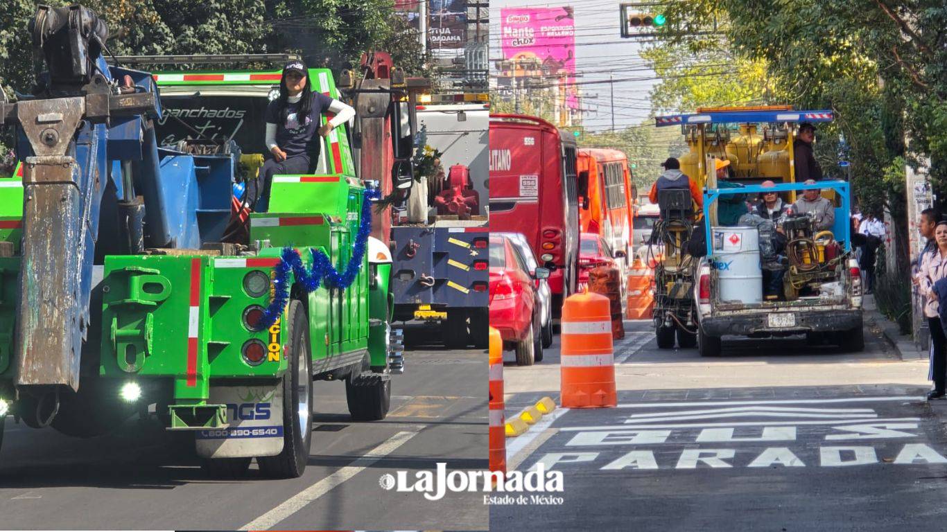 Caos vial en centro de Toluca por peregrinación y reparaciones