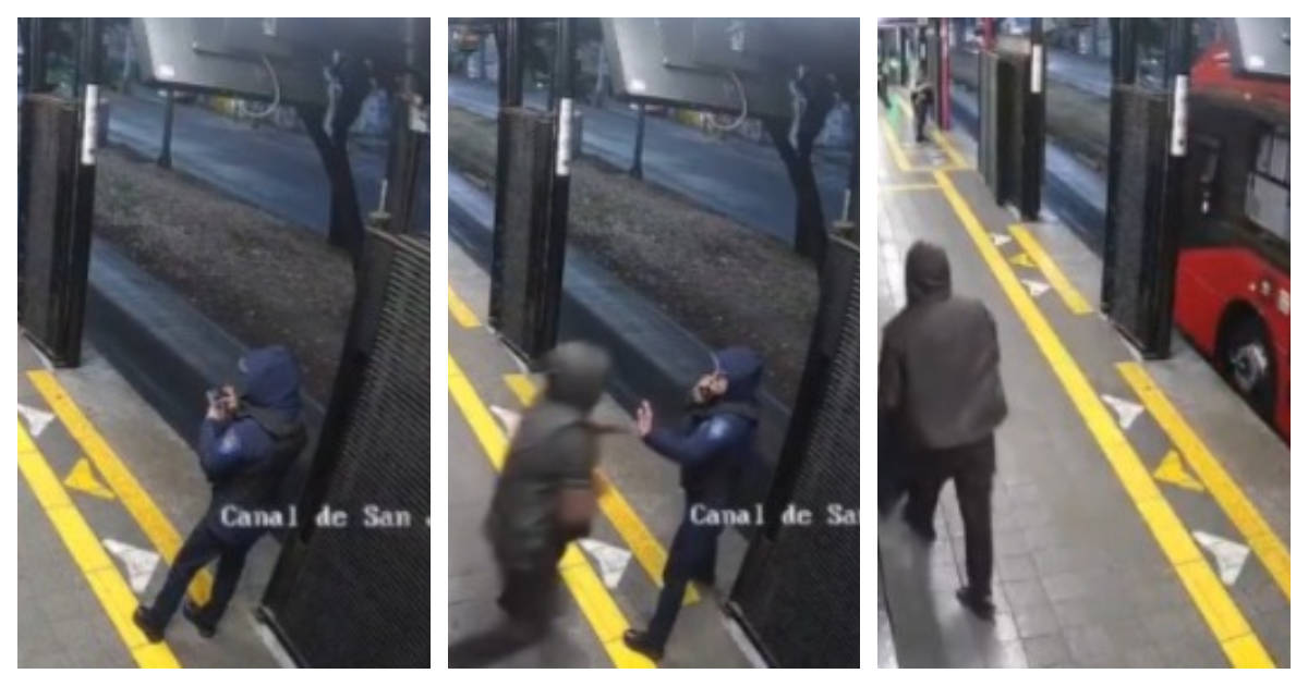 Revelan VIDEO de momento exacto en que sujeto arroja a mujer policía al Metrobús