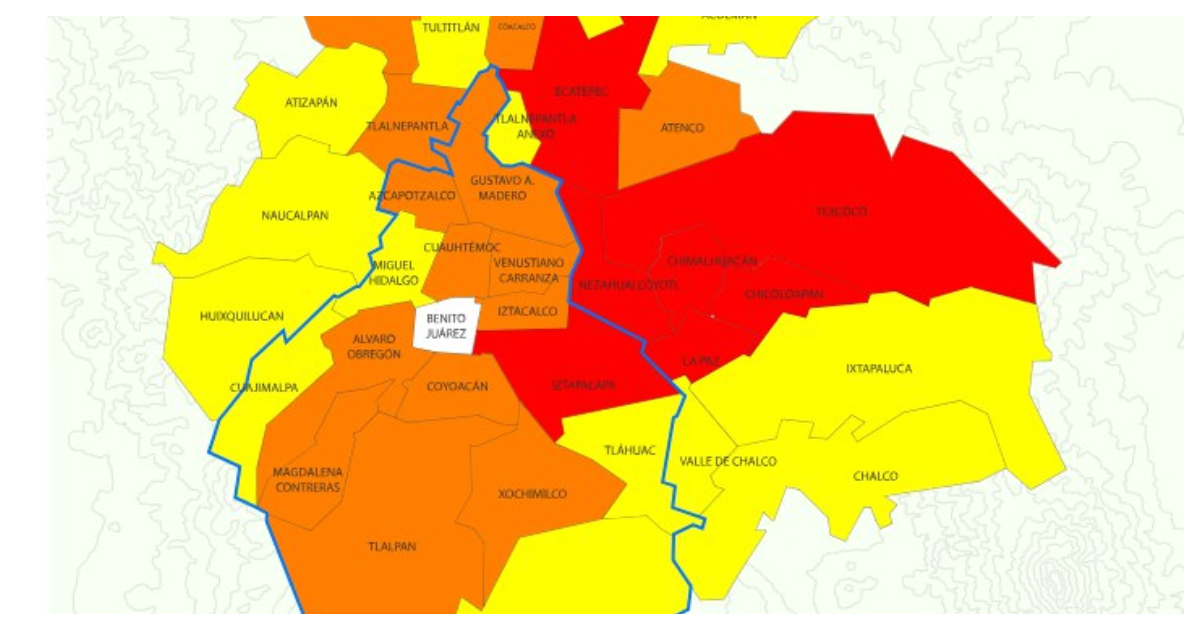 En dónde se ubica la mal calida del aire en Edomex y CDMX