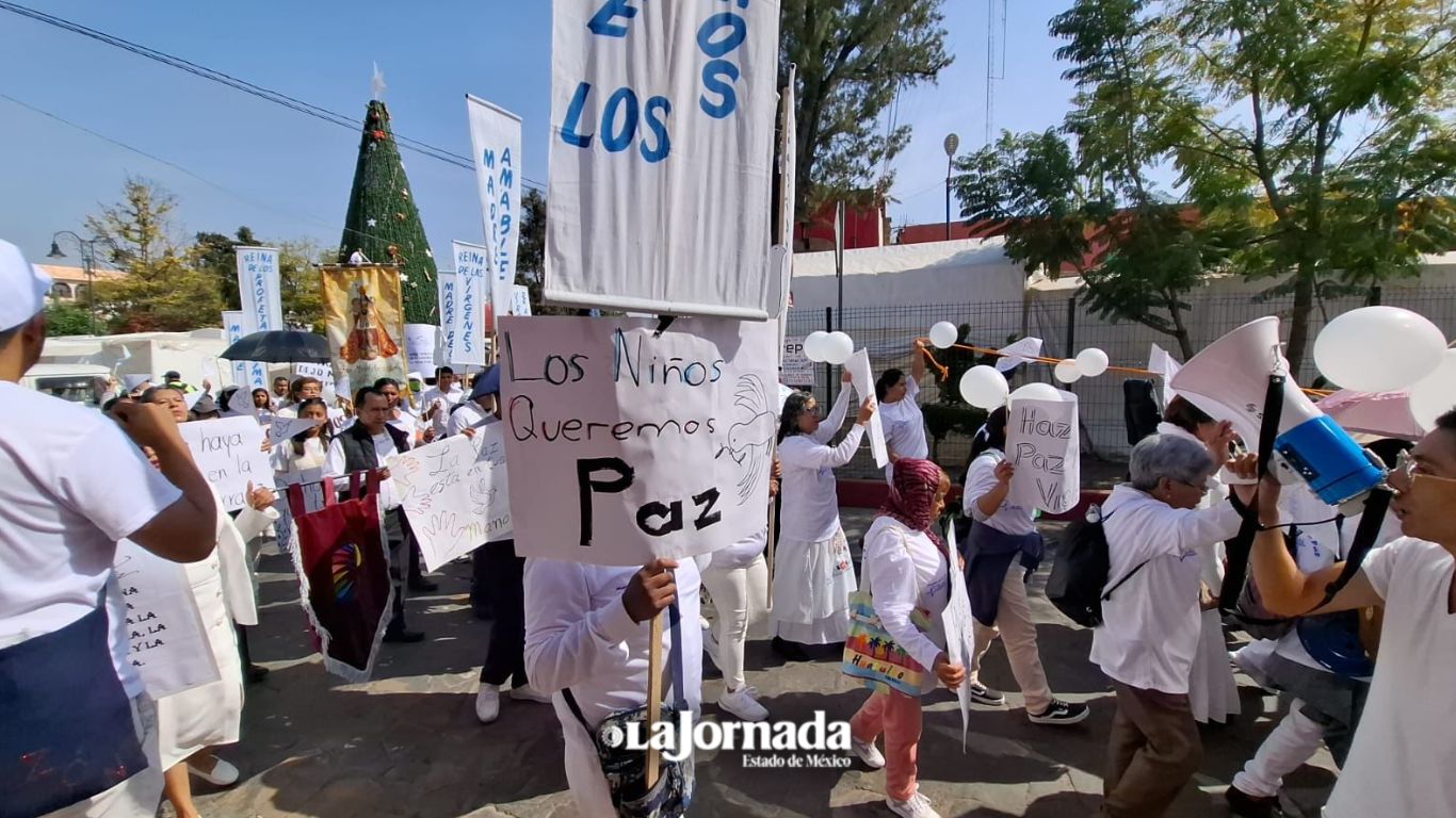 [VIDEO]Iglesia Católica marcha por la paz en Teotihuacán